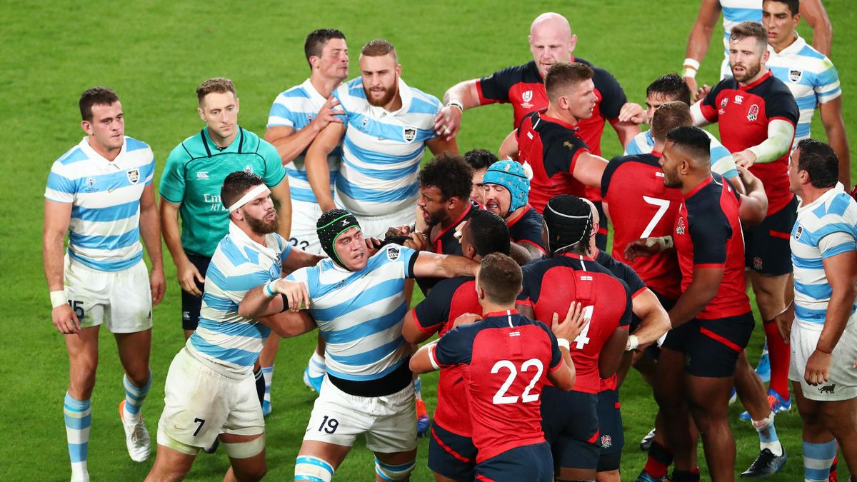 Rugby news England down Argentina after red card to reach 2019 world