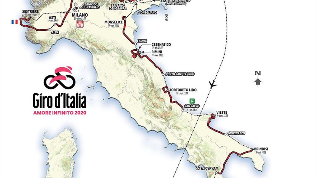 2020 Giro d'Italia route - Brutal schedule features 10 stages over