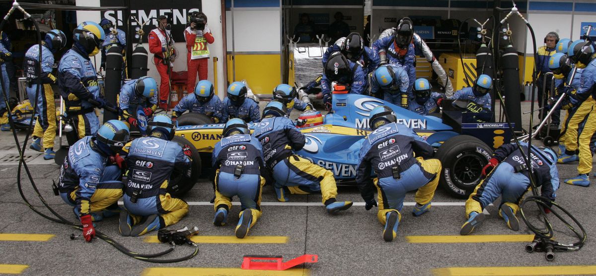Fernando Alonso (Renault) au Grand Prix de Saint-Marin 2005