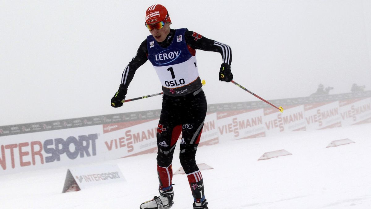 Germany's Eric Frenzel competes in the men's Nordic combined cross-country competition during the Nordic Skiing World Championship