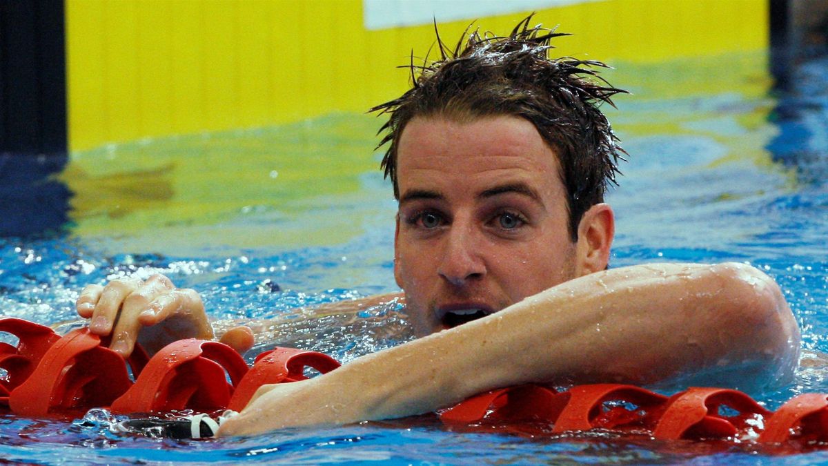 Australia's James Magnussen reacts after the men's 100m freestyle heats at the 2012 Australian Swimming Championships