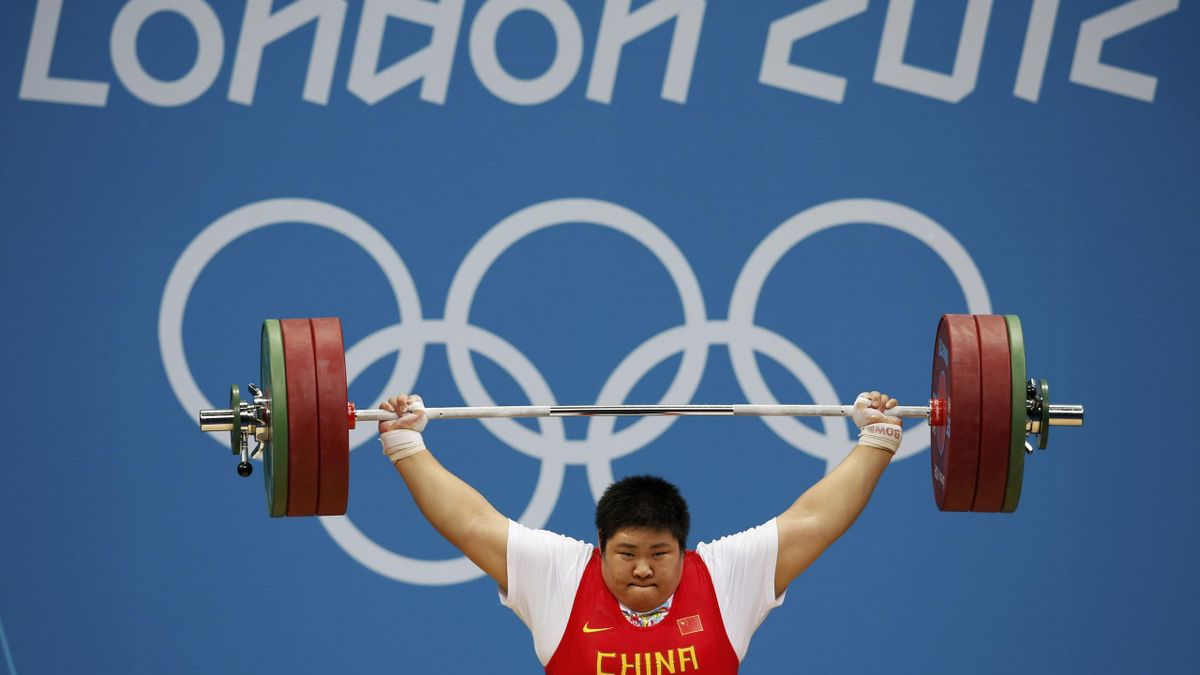 Gewichtheben Lü XIAOJUN Olympia 1.OS Gold 2012 Foto signiert CHN