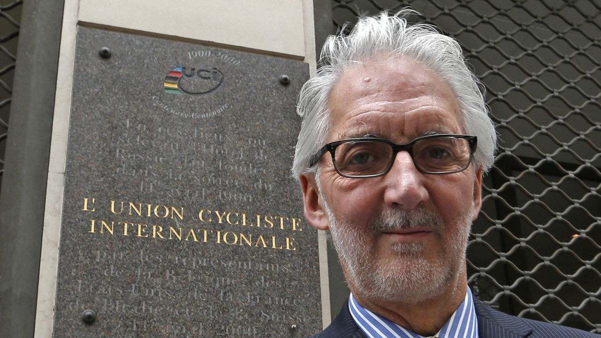 British Cycling President Brian Cookson poses June 24, 2013 in front of the building where the International Cycling Union (UCI) was founded in Paris (Reuters)