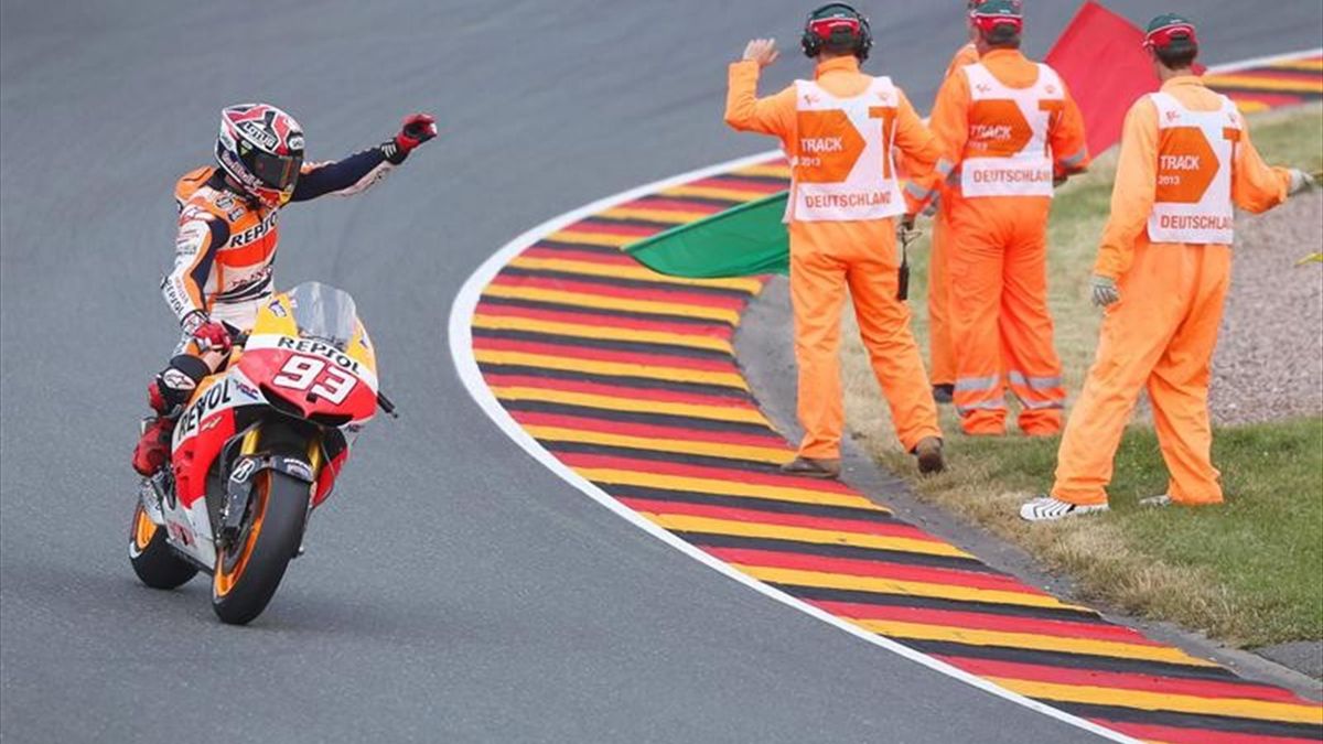 Marc Márquez tras la victoria en el Gran Premio de Alemania