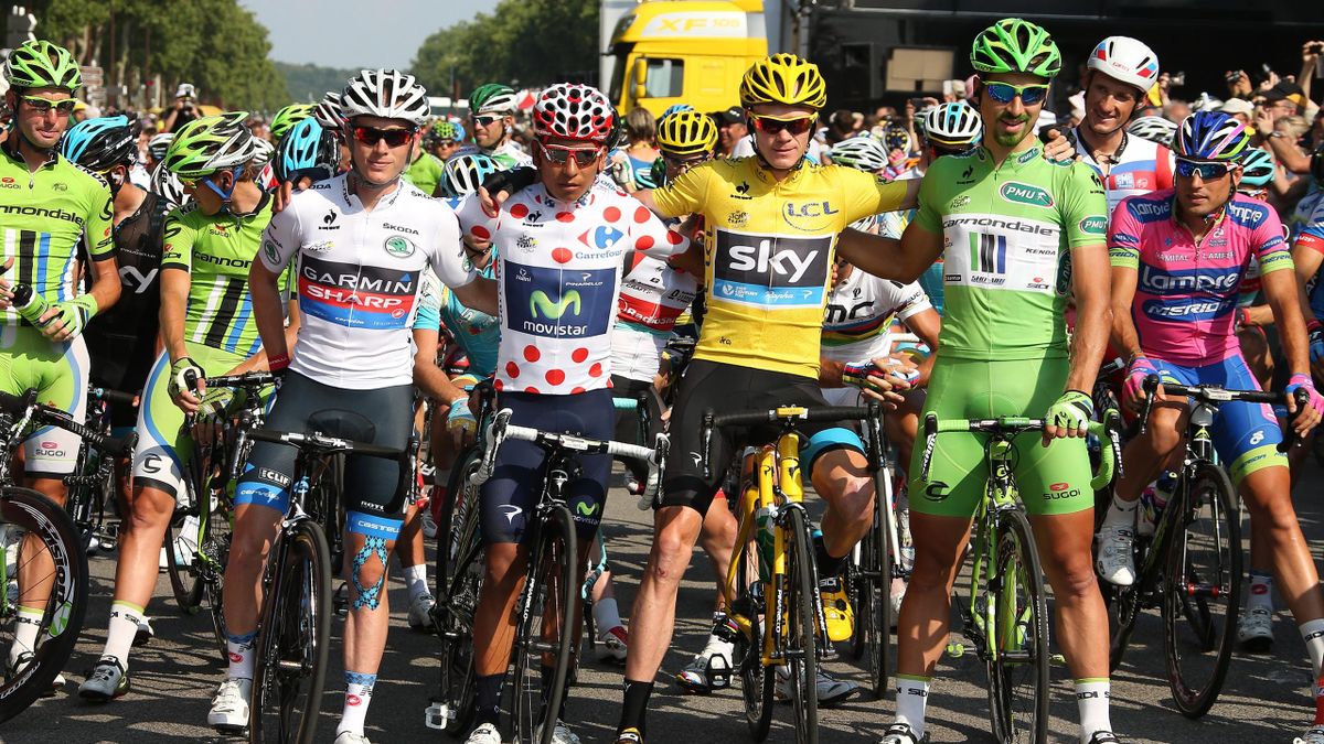 Andrew Talansky, Nairo Quintana, Chris Froome und Peter Sagan - Tour de France 2013