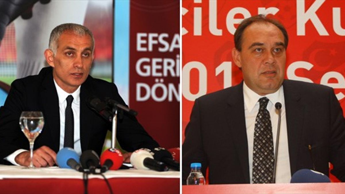 Trabzonspor Başkanı İbrahim Hacıosmanoğlu ile Türkiye Futbol Federasyonu Başkanı Yıldırım Demirören