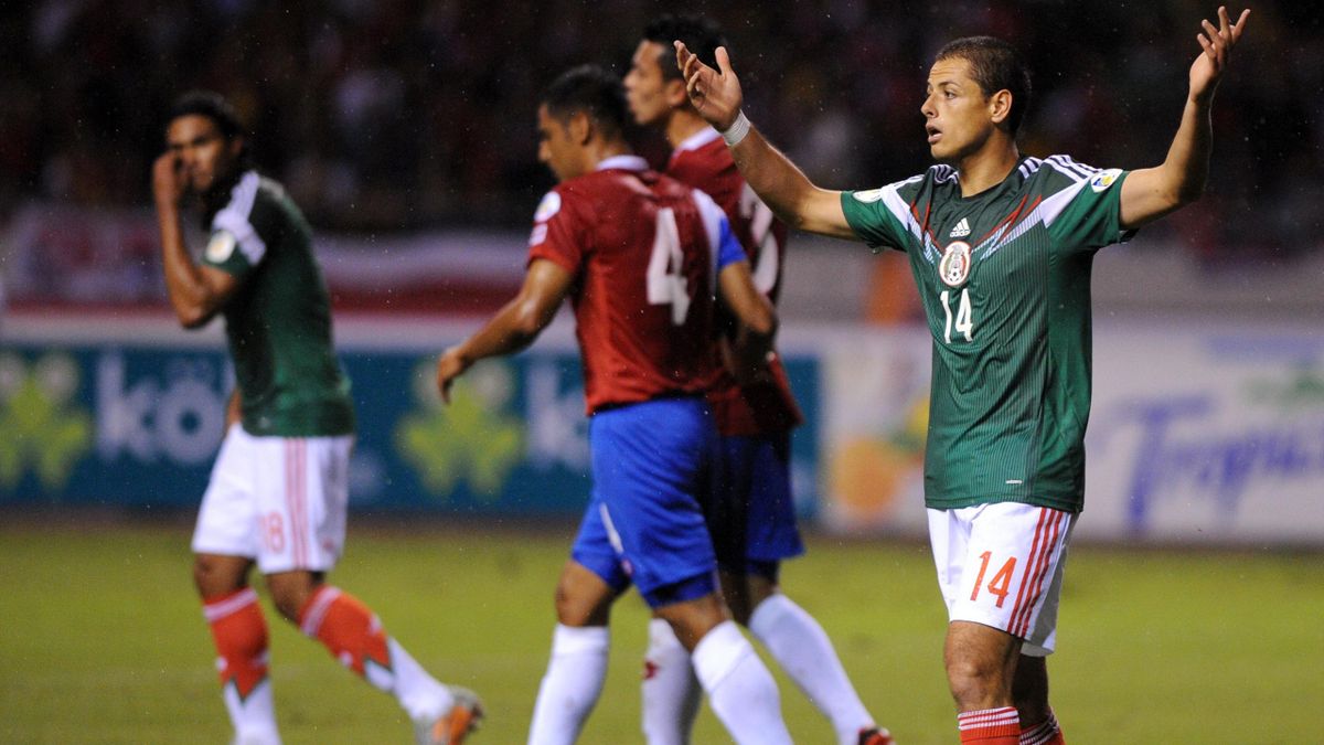 Chicharito Hernandez Costa Rica-Mexique Zone Concacaf Mondial 2014