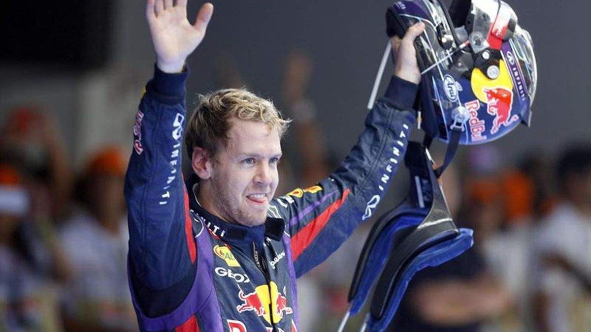 Vettel celebrando su cuarto título mundial de F1