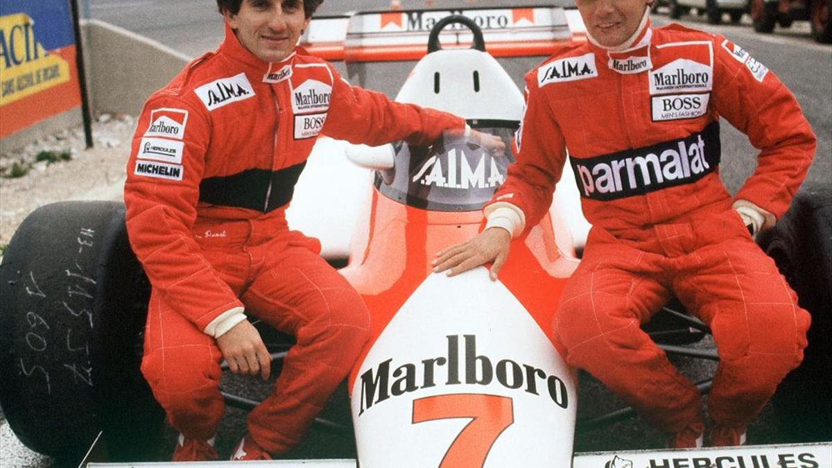 1984 trennte Lauda (l.) und Prost nur ein halber Punkt