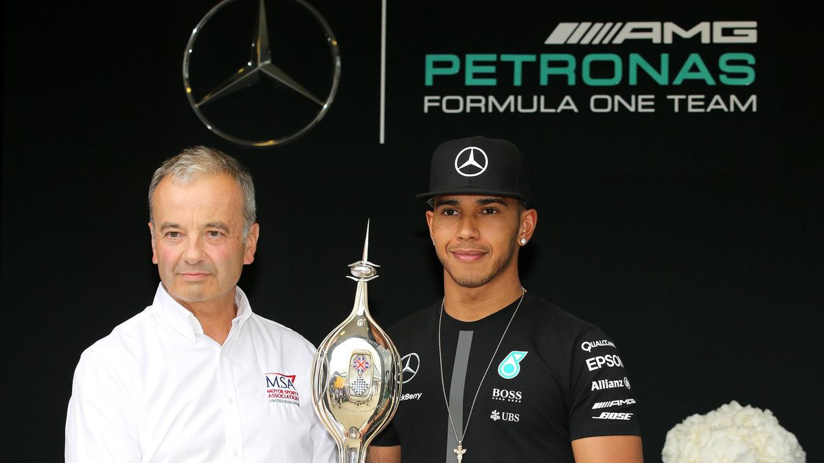 Lewis Hamilton collects F1 World Championship trophy - AS USA