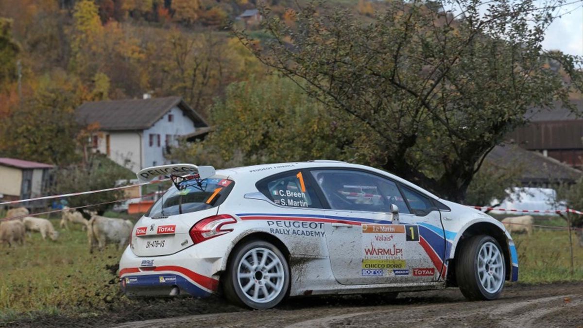 01 BREEN Craig MARTIN Scott Peugeot 208 T16  ambiance portrait during the 2015 European Rally Championship ERC Valais rally,  from October 29 to 31th, at Sion, Switzerland. Photo Gregory Lenormand / DPPI