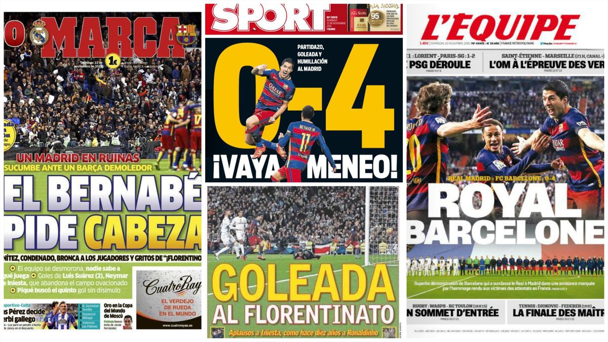 Revue de presse Real - Barça 22 novembre 2015