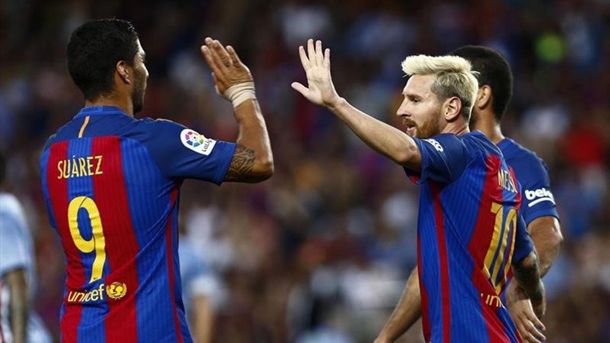 Luis Suárez y Messi en el Trofeo Gamper