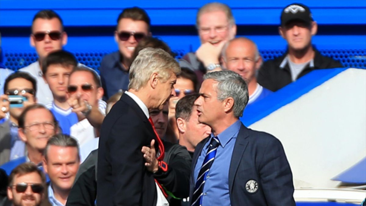 Jose Mourinho, right, has clashed with Arsenal manager Arsene Wenger, left, on several occasions