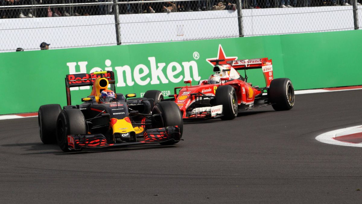 Formel 1 Sebastian Vettel, Max Verstappen und Daniel Ricciardo liefern sich in Mexiko harten Kampf