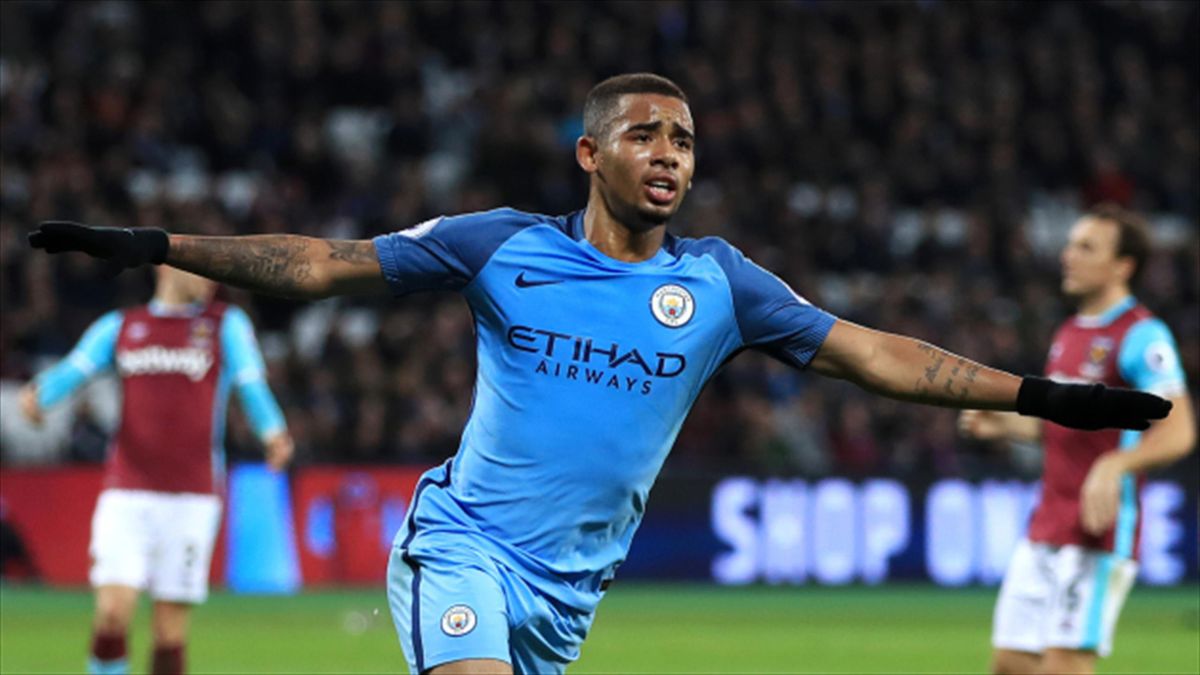 Gabriel Jesus nets on full Premier League debut as Man City thrash West Ham Eurosport