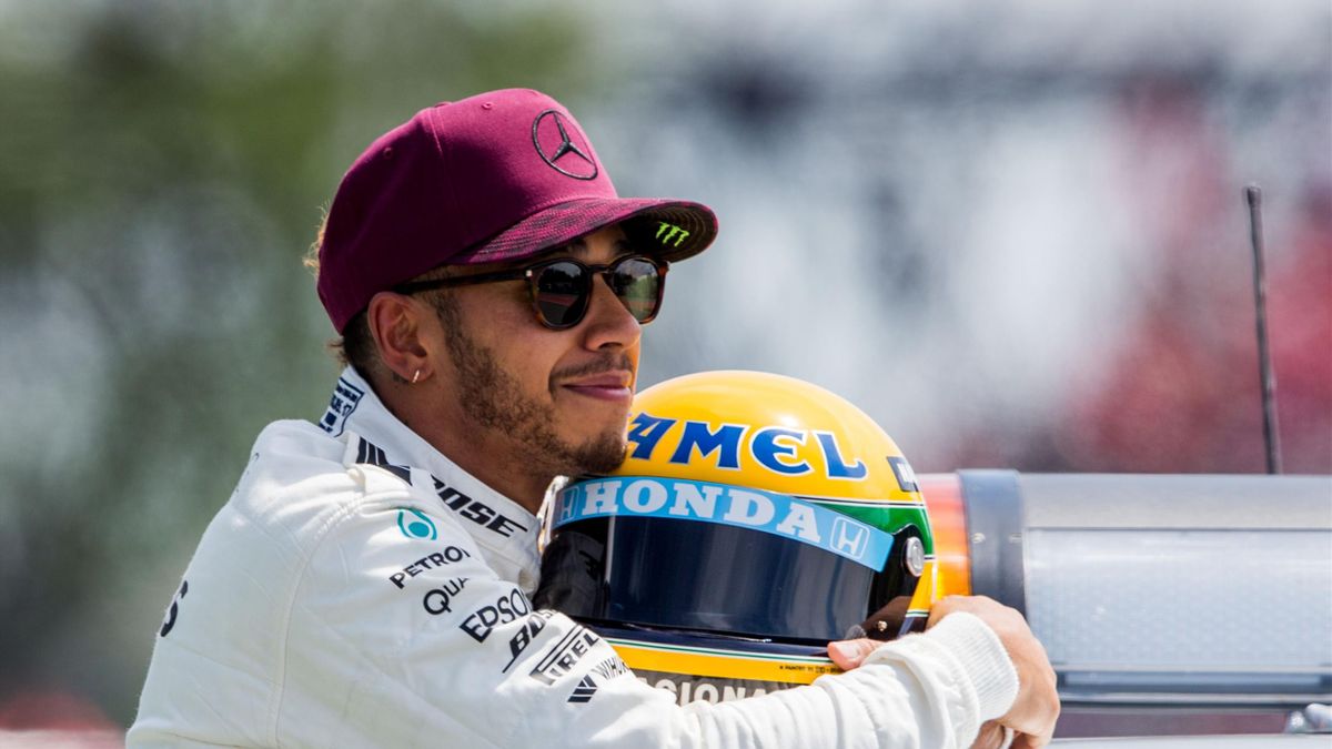 Lewis gets Ayrton helmet for poles - Eurosport
