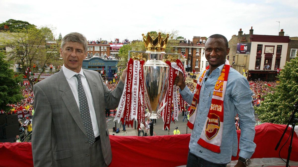 Arsene Wenger, left, has backed Patrick Vieira for the Arsenal manager’s job in the future (PA Wire)