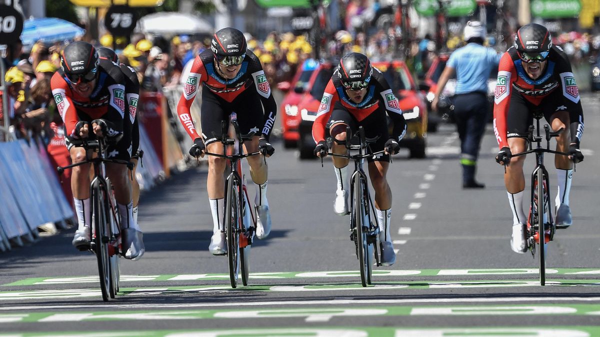 Tour de France 2018 Greg van Avermaet in yellow after BMC edge Team Sky in Stage 3 TTT Eurosport