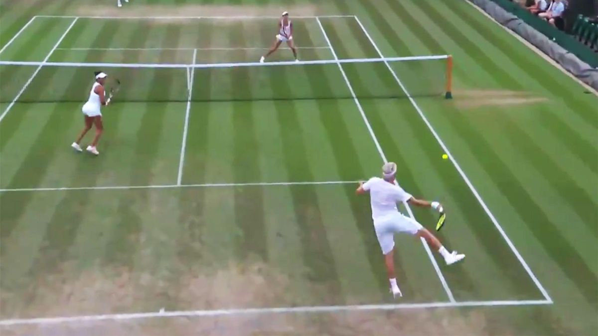 Wimbledon 2018 - Unfassbarer Schlag von Henri Kontinen im Mixed-Doppel