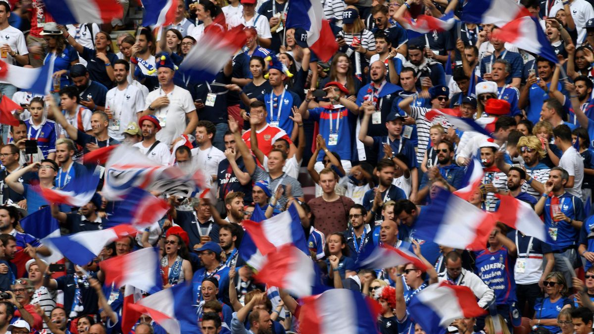 Afición francesa en la final del Mundial 2018