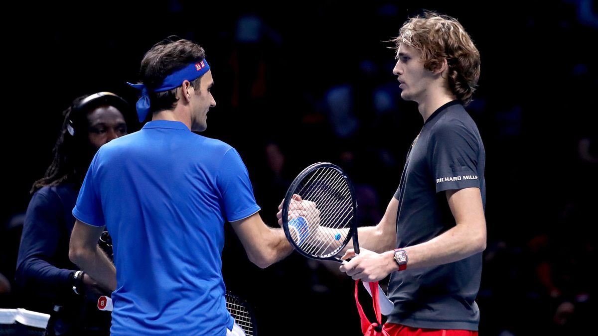 Alexander Zverev, left, apologised to Roger Federer