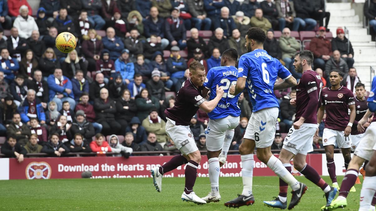 Morelos scores 17th goal of season as 10man Rangers beat Hearts