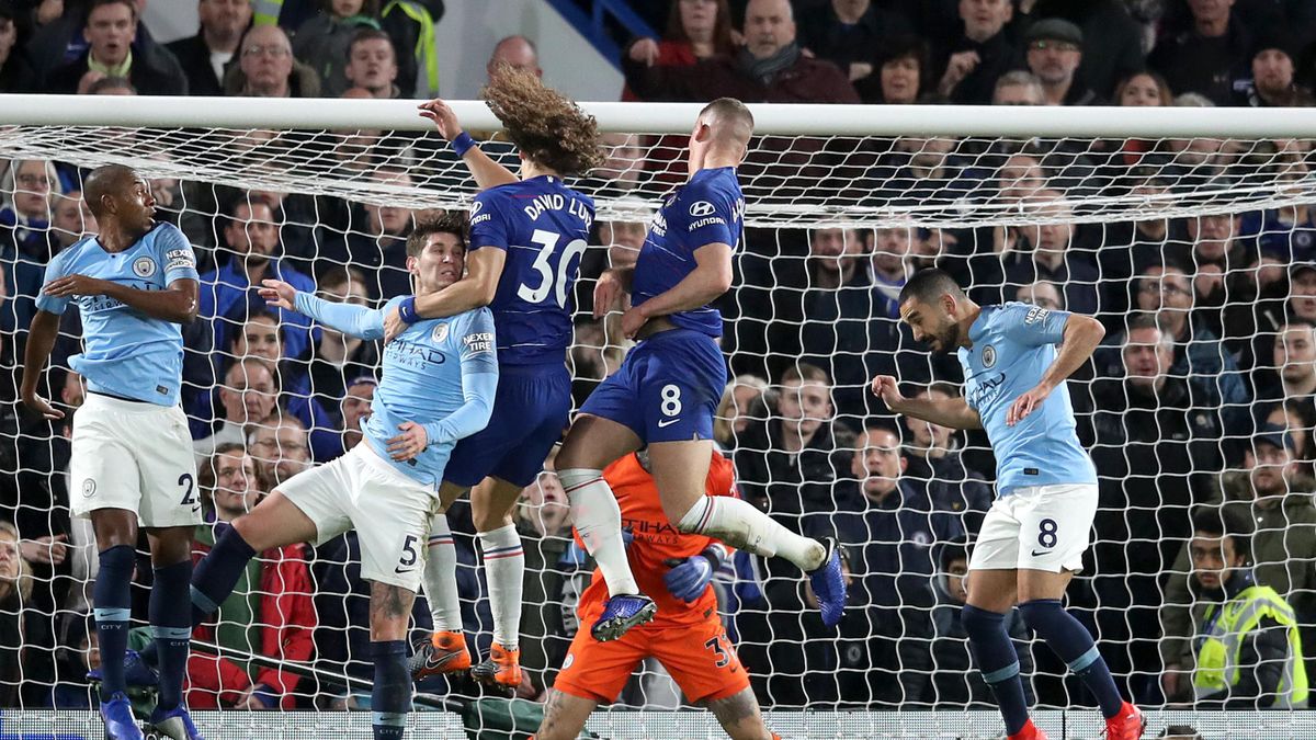 David Luiz headed home Chelsea's second of the game (Adam Davy/PA).