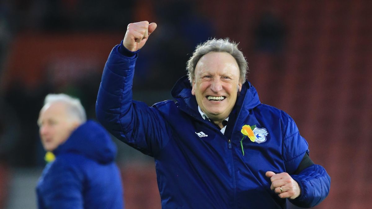 Neil Warnock celebrates after the final whistle