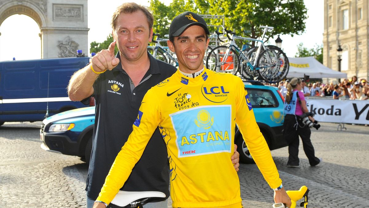 Johan Bruyneel y Alberto Contador