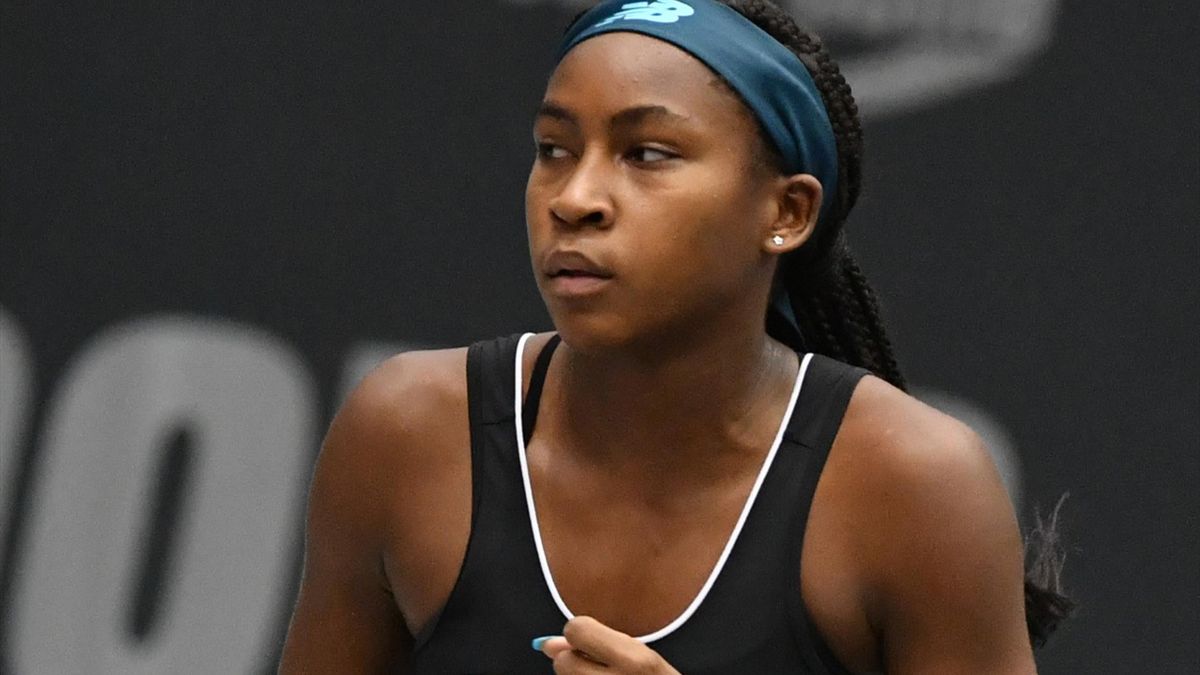 Cori Gauff of US reacts during the WTA-Upper Austria Ladies final tennis match against Jelena Ostapenko of Latvia (unseen) on October 13, 2019 in Linz, Austria. (Photo by BARBARA GINDL / APA / AFP) / Austria OUT (Photo by BARBARA GINDL/APA/AFP via Getty I