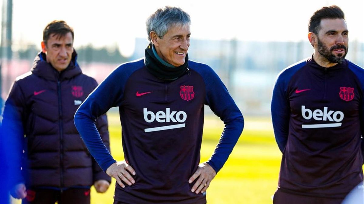 Fotogalería: Así fue el primer día de Quique Setién como entrenador del Barcelona