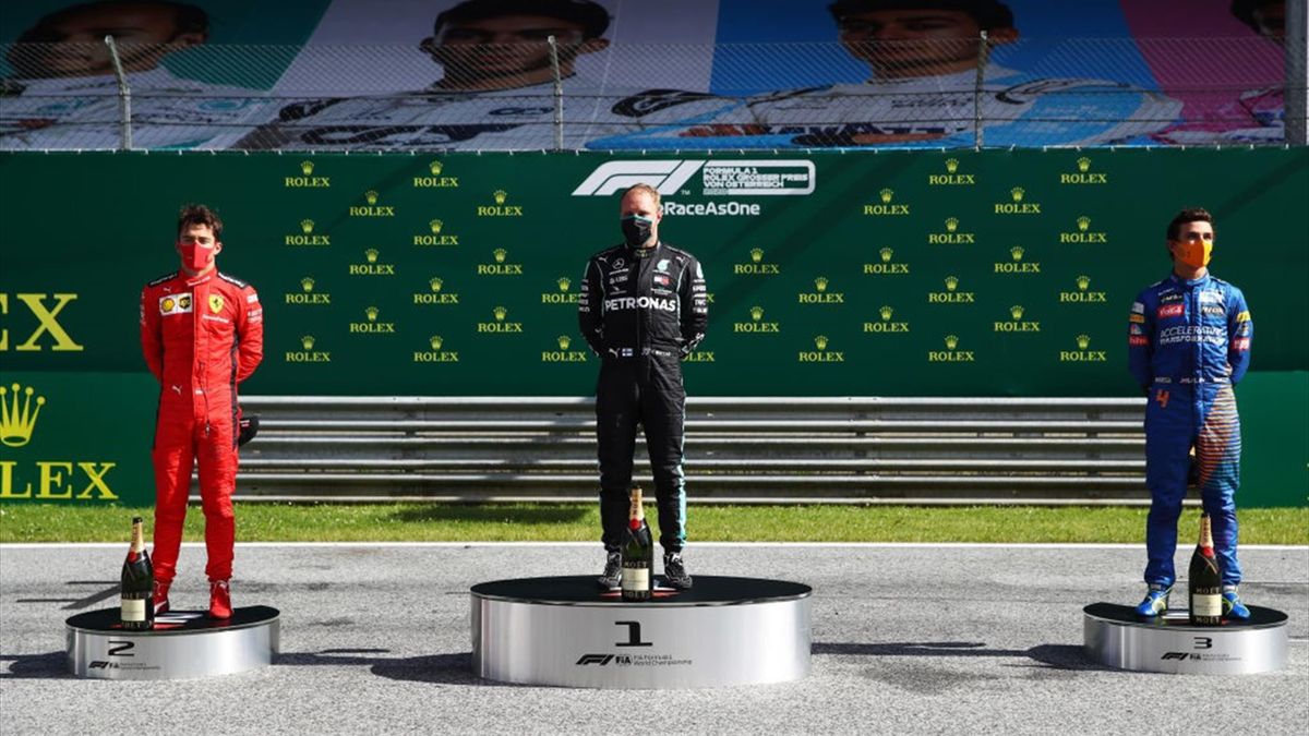 Ceremonia del podio en el GP de Austria