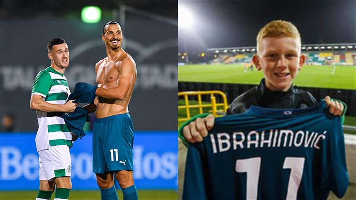 Scambia la maglia con Ibrahimovic per regalarla al figlio cuore