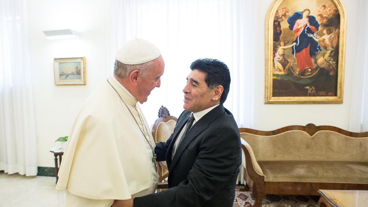 Maradona besuchte den Papst 2014 im Vatikan