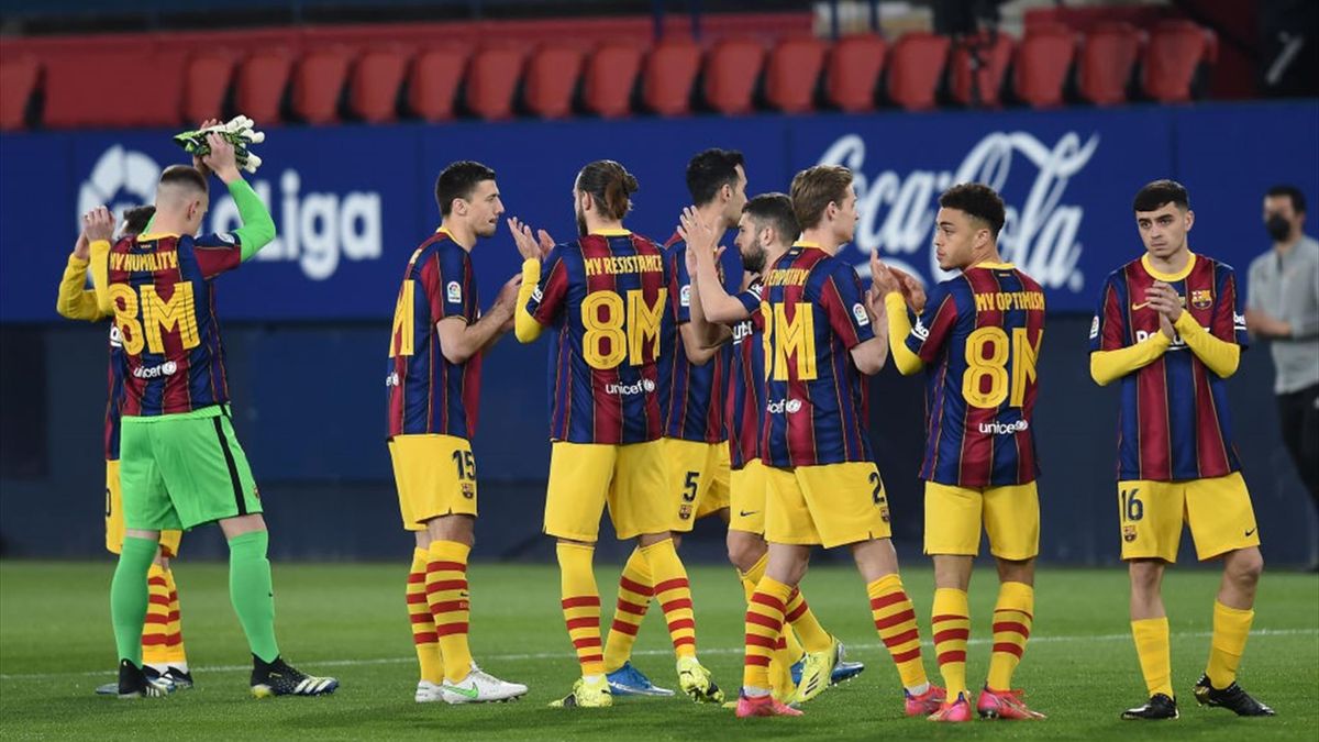 Los jugadores del Barcelona reivindicaron el 8M en sus camisetas