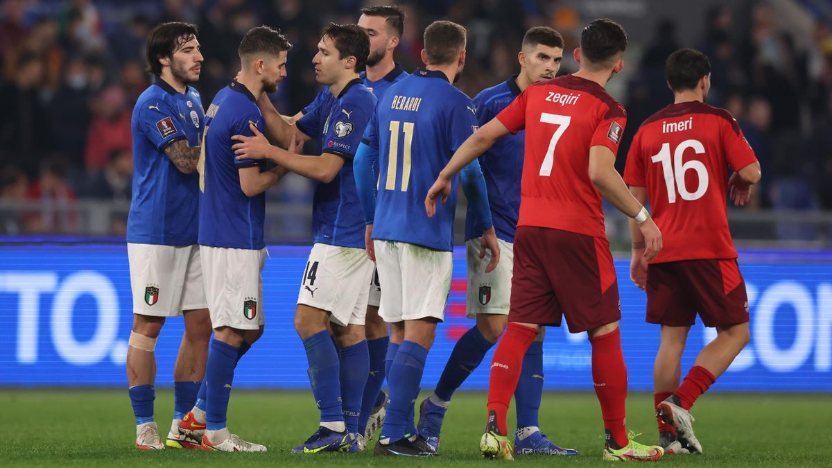 Calcio, Qualificazioni Mondiali, Italia-Svizzera 1-1: Widmer-Di Lorenzo e Jorginho sbaglia un rigore, 1° posto in bilico - Eurosport