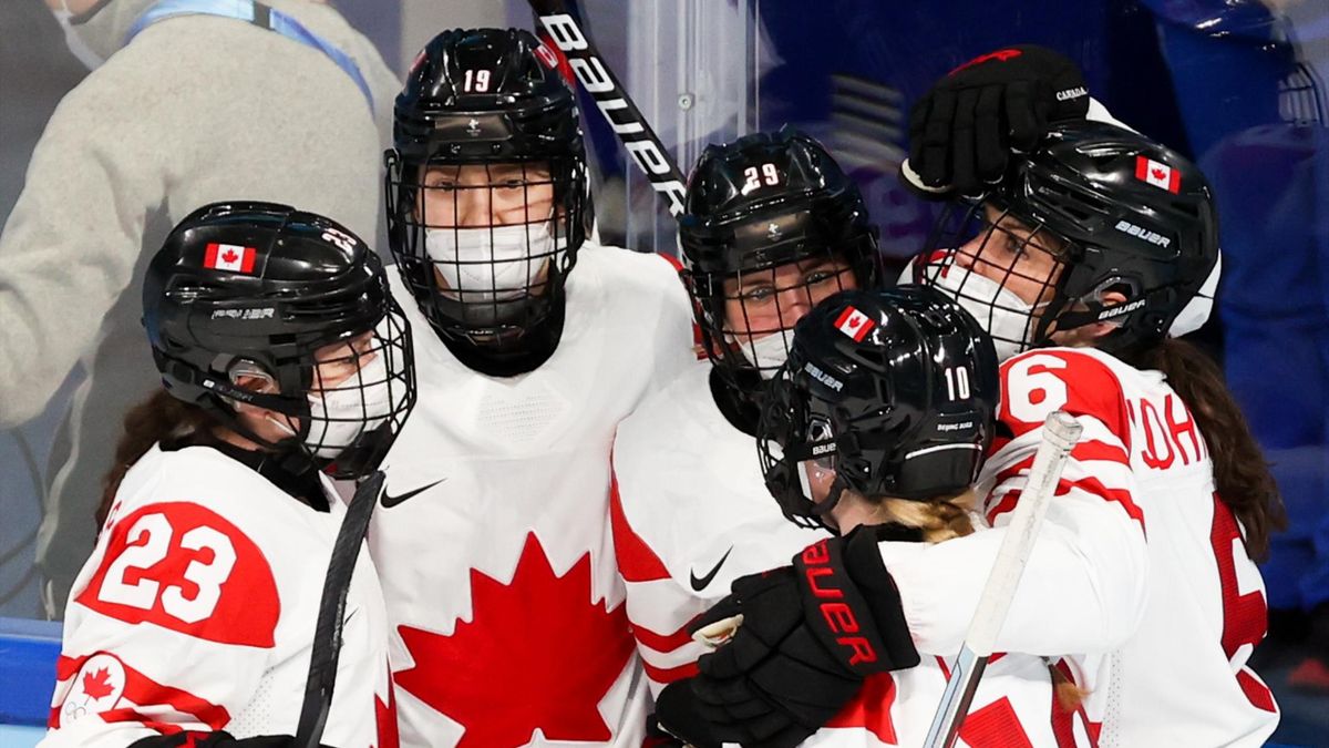 Winter Olympics 2022 - Farcical scenes as players wear Covid masks in Canada v ROC ice hockey match