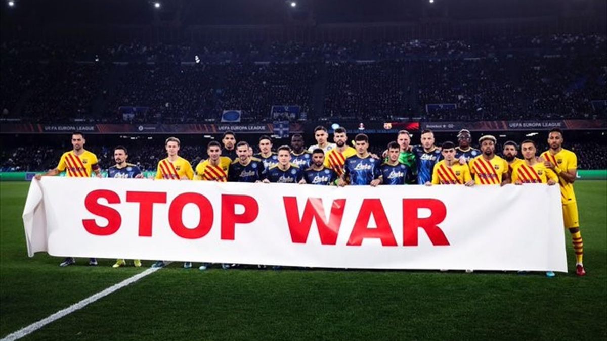 "Stop War": il messaggio congiunto di Napoli e Barcellona (Twitter)