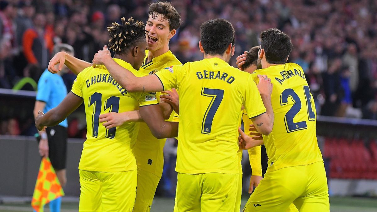 El Villarreal celebra el gol ante el Bayern en Múnich
