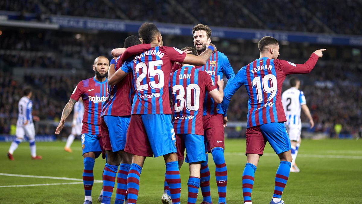Real Sociedad 0-1 FC Barcelona Aubameyang strikes as Xavis side return to second in league table