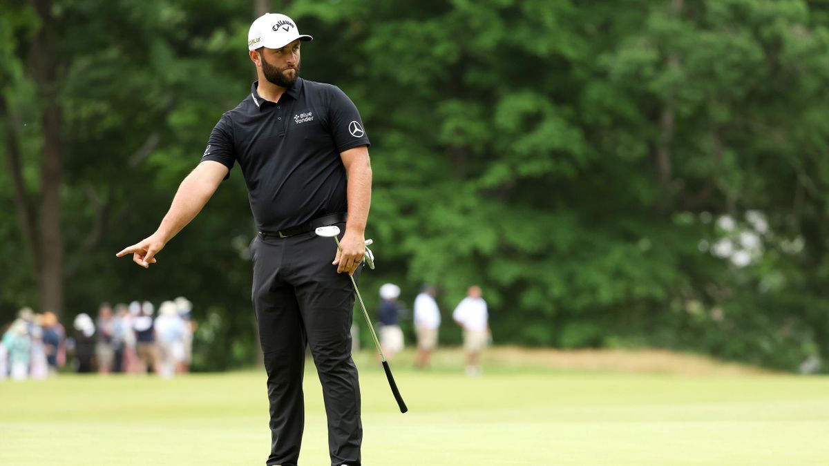 US Open golf 2022 Jon Rahm happy with position after a lot of bad iron shots and stolen ball at Brookline