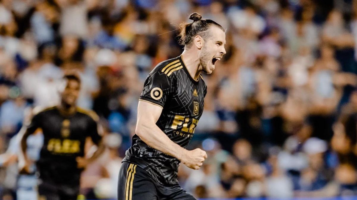 Gareth Bale celebra su primer gol en la MLS