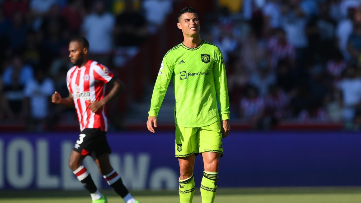 Cristiano Ronaldo se lamenta en el Brentford-Manchester United
