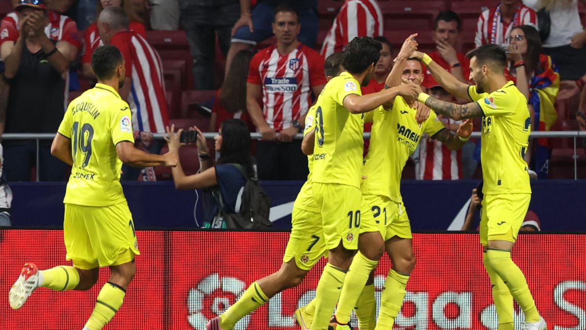 Yeremy Pino celebra su gol en el Atlético-Villarreal