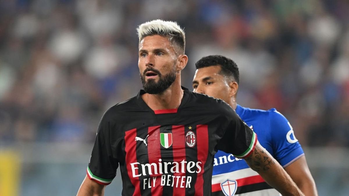 Havbrasme rabat burst Sampdoria 1-2 AC Milan: Olivier Giroud scores winner from spot as 10-man  visitors go second in Serie A - Eurosport