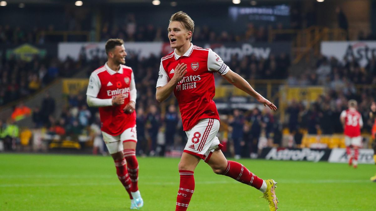 Wolves 0-2 Arsenal Martin Odegaard strikes twice as Gunners open up five point gap at top of Premier League