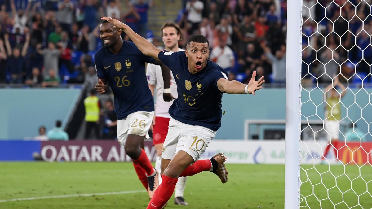 France 2-1 Denmark Kylian Mbappe hits brace and sets records as holders qualify for last 16 at 2022 World Cup
