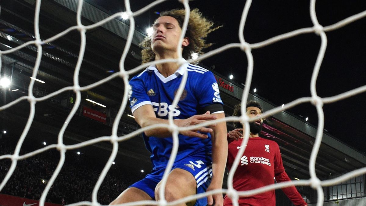 Liverpool 2-1 Leicester City Wout Faes scores two own goals as Reds rally for Anfield win