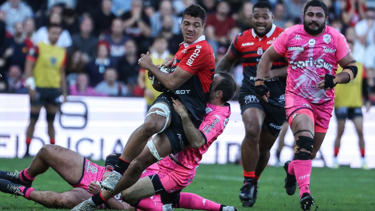Maillot Rugby Tournefeuille Emile Ntamack porté #26 casino